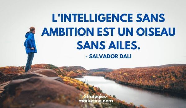citation motivation : "L'intelligence sans ambition est un oiseau sans ailes." - Salvador Dali

