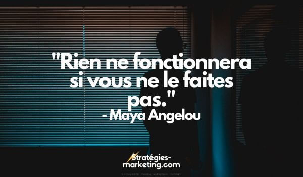 citation motivation :"Rien ne fonctionnera si vous ne le faites pas." - Maya Angelou
