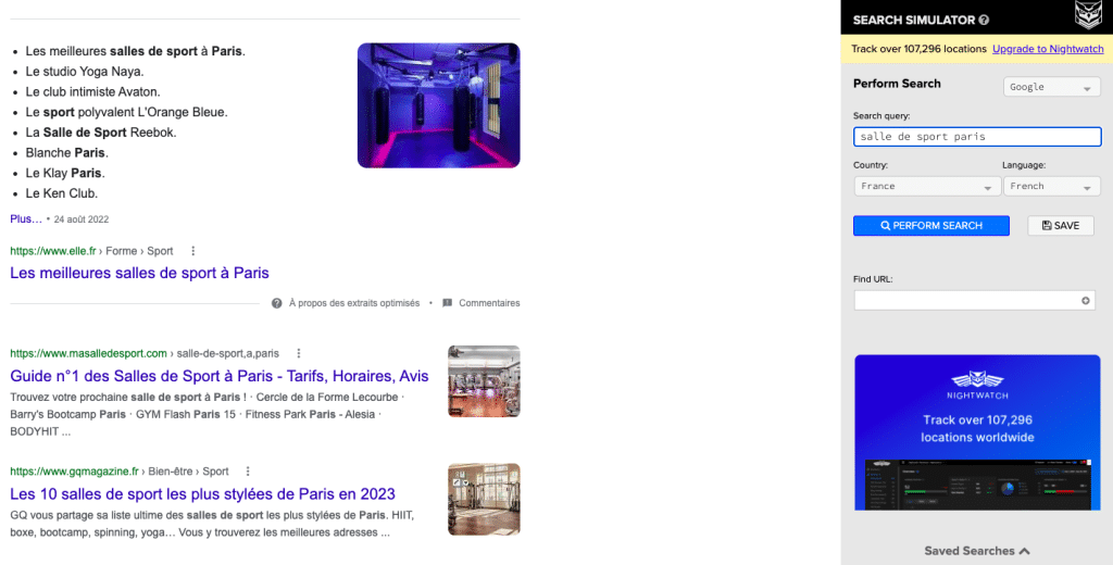 SEO Search Simulator pour requetes google à l'étranger
