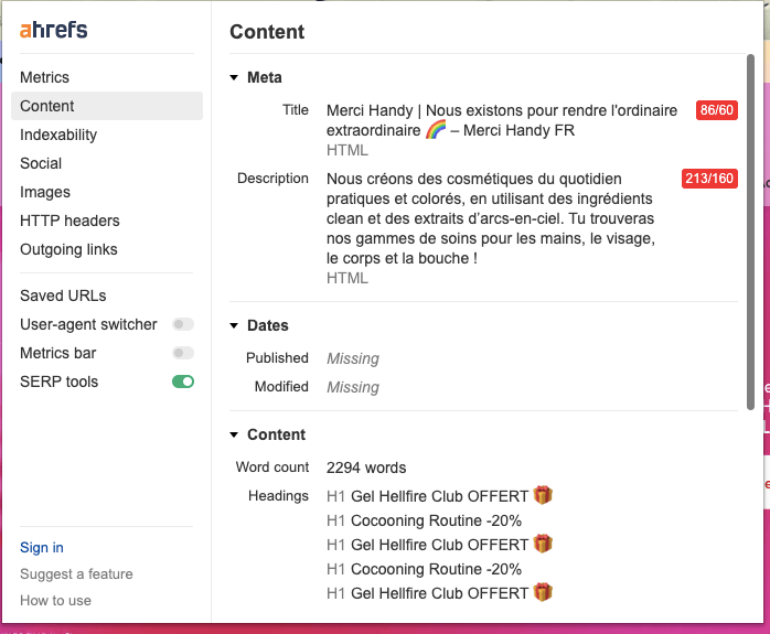 ahrefs extension seo chrome