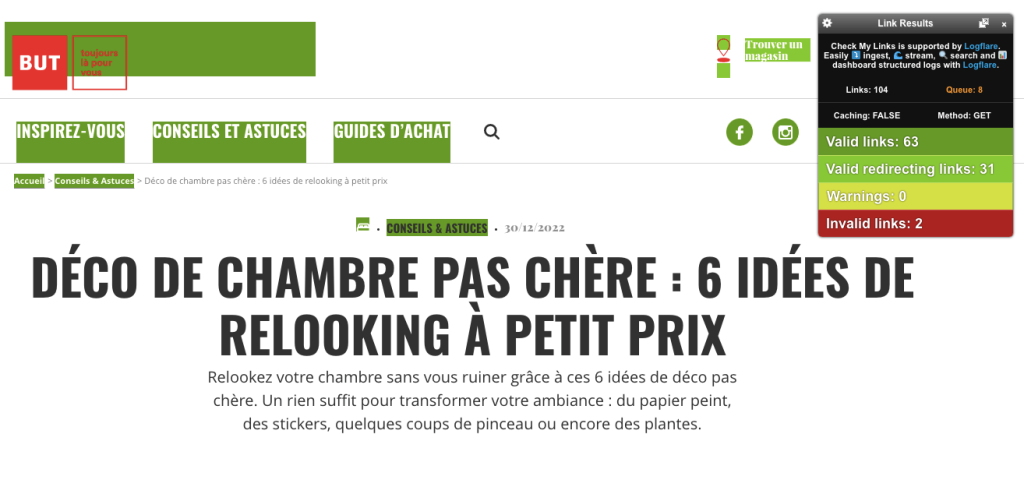 check my links extension chrome vérification des liens internes seo