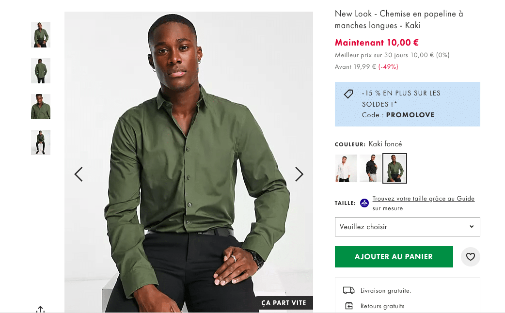 page produit du site asos.fr
